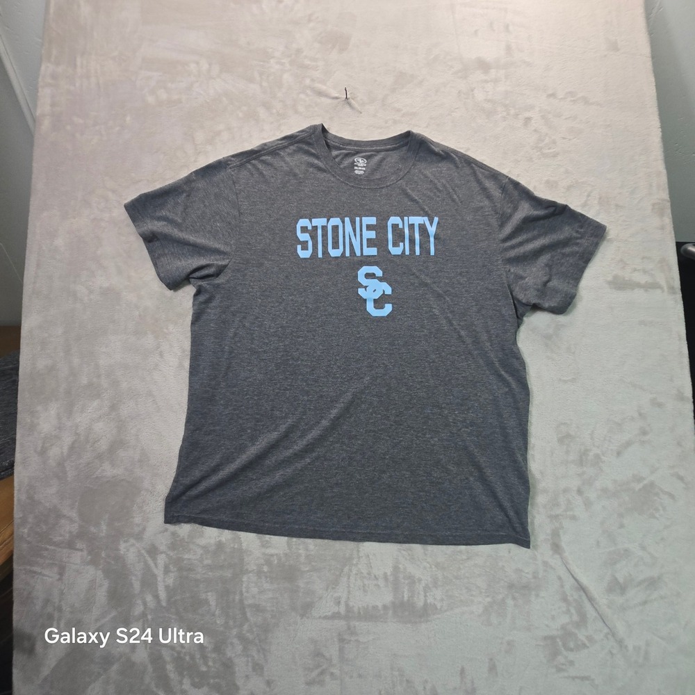 Athletic Works Stone City Graphic T-Shirt Mens 2XL Gray Heather Short Sleeve Tee